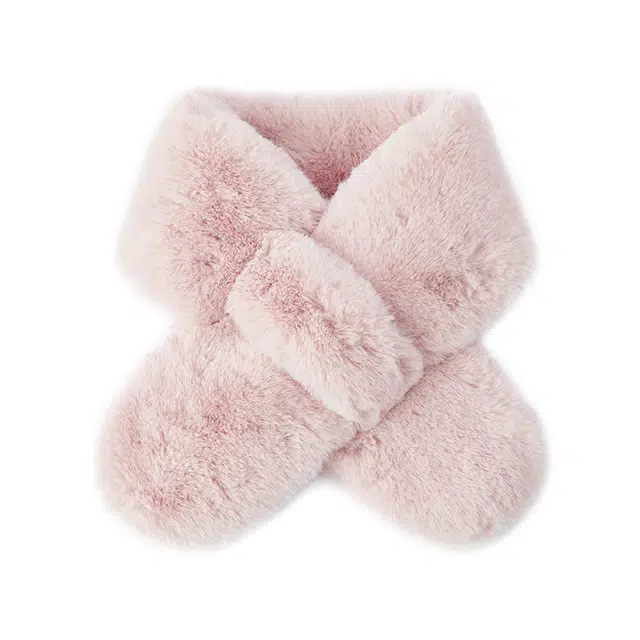 森马 新款保暖毛绒绒学生短款秋冬纯色百搭交叉穿孔 聚酯纤维 围脖 女款