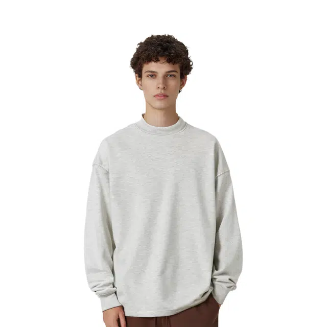 Fear of God Essentials SS22 Relaxed Mockneck Light Oatmeal Logo