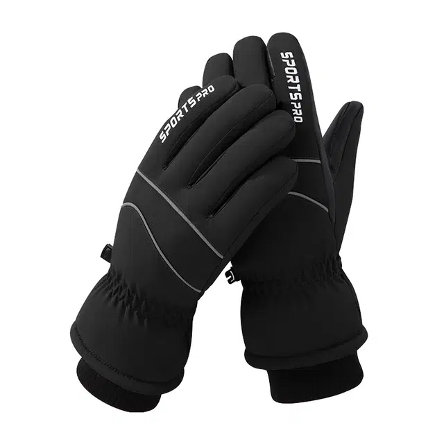 南极人 冬季骑车骑行加绒厚保暖防风防寒触屏户外运动登山雪山防泼水 加厚 滑雪手套 男款