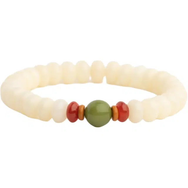 仙源 算盘珠招财新中式念珠 平安福 白玉菩提 手串 男女同款情侣款