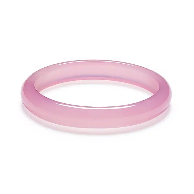 北京黄金 粉紫芙蓉 新中式国风设计 素圈典雅显气质 清冷氛围感穿搭 玉髓 玉石手镯 女款