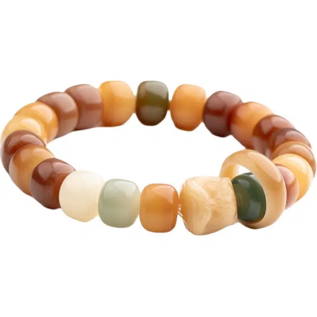 仙源 醒狮  带跑环新中式文玩单圈念珠 平安福 菩提根 手串  男女同款情侣款