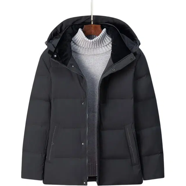 雅鹿 加厚保暖中老年爸爸装连帽羽绒服 男款