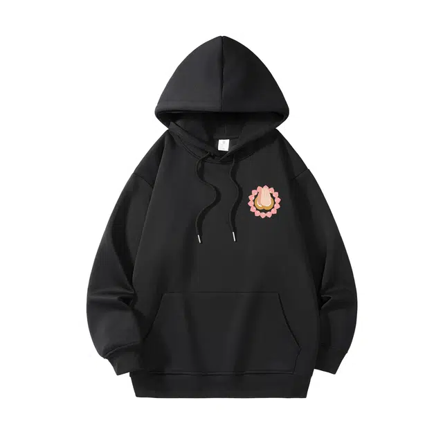 敦煌博物馆 美式潮流卡通人像印花宽松休闲百搭连帽套头卫衣 男女同款