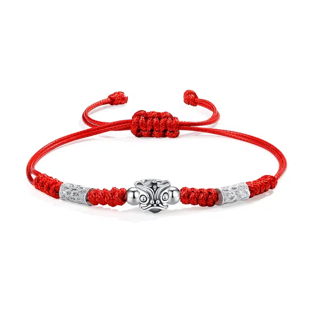 【普陀山官方已祝福】 普陀山文创 招财纳福祥瑞醒狮编织手绳复古转运红绳 合金 手链 男女同款情侣款