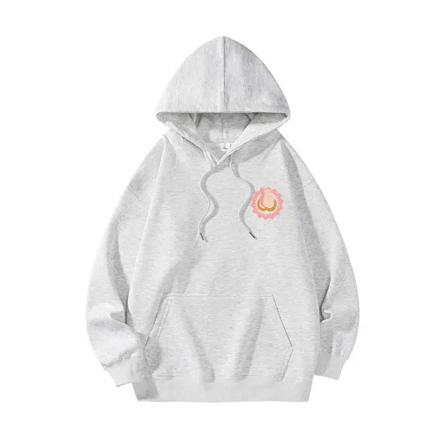 敦煌博物馆 美式潮流卡通人像印花宽松休闲百搭连帽套头卫衣 男女同款