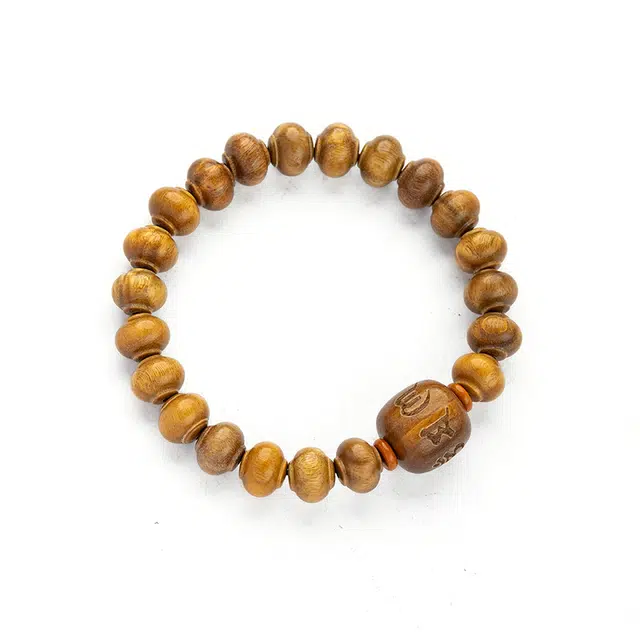 仙源 灯笼珠 六字真言新中式文玩单圈念珠 平安福礼盒 绿檀 手串 男女同款情侣款