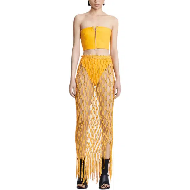 DION LEE MOBIUS BANDEAU TOP AMBER