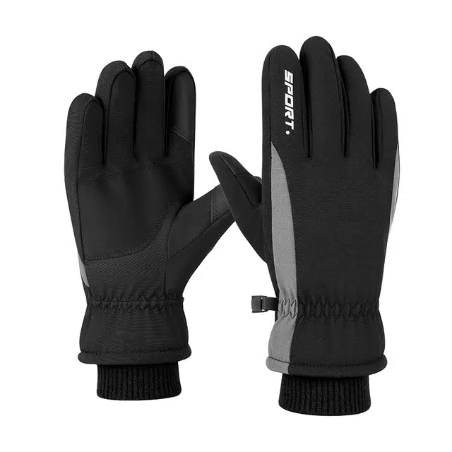 浪莎 冬季户外出行保暖骑行公路车摩托车加绒加厚登山防泼水防滑滑雪单双板可触屏防滑 防丢卡扣 运动手套 男女同款情侣款