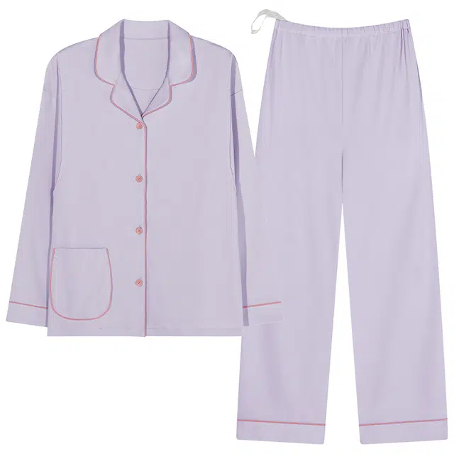 帕兰朵 纯棉长袖长裤孕妇产后哺乳期甜美月子服睡衣套装 女款