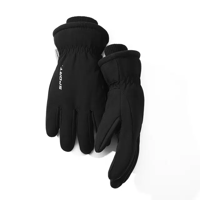 浪莎 冬季加绒加厚保暖骑行电动车摩托车登山防风防寒触屏滑雪防滑防泼水防丢卡扣 聚酯纤维 运动手套 男女同款情侣款