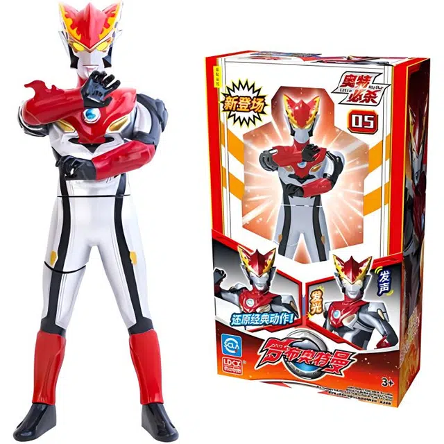 灵动创想 奥特曼系列 奥特必杀 罗索奥特曼 烈火形态 声光 可动手办