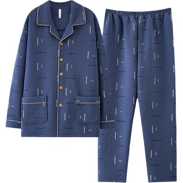 北极绒 软糯保暖防寒长袖睡衣套装 男款