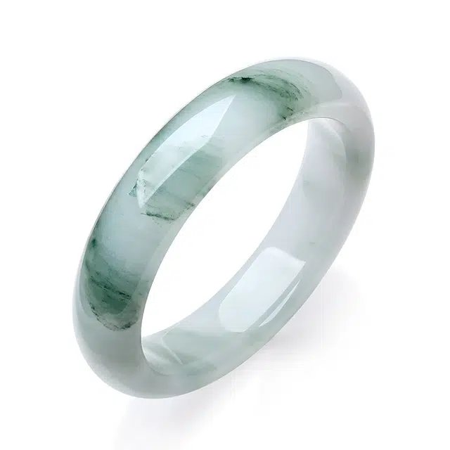 六桂福珠宝 青山黛翠贵妃镯 福镯平安 新中式 国潮古风 清冷优雅 高级感 气质温婉 天山翠 手镯 男女同款情侣款