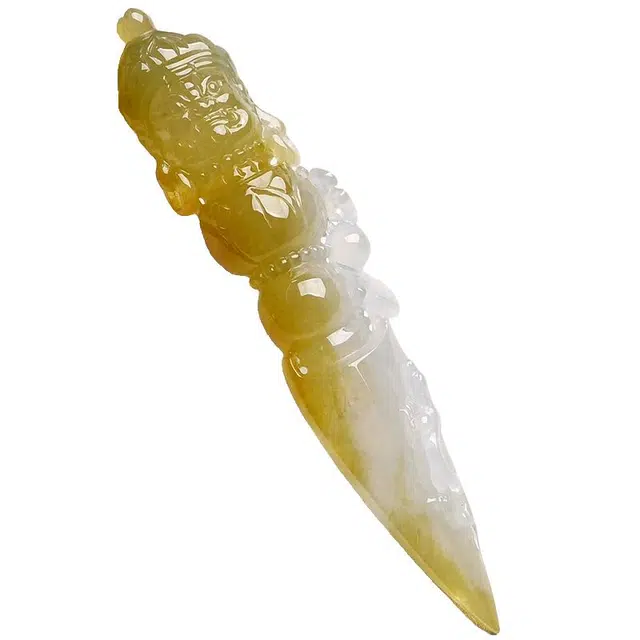 芳翠缘 [降魔杵] 俏色降魔杵挂坠小摆件 糯种 翡翠吊坠 男女同款情侣款