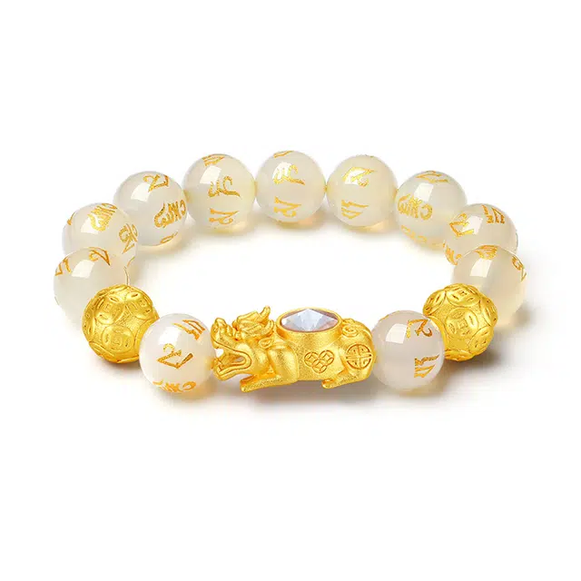 万娜 时来运转 招财貔貅国潮复古吞金兽 玛瑙 手串 男女同款情侣款