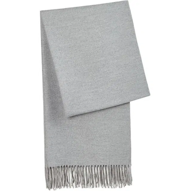 纳兰杜 加厚加绒保暖秋冬百搭款休闲简约时尚长款流苏 绒线围巾 女款 浅灰+麻灰