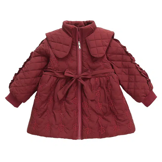 木木兔 立领舒适亲肤拉链长袖棉衣 红色 中小童