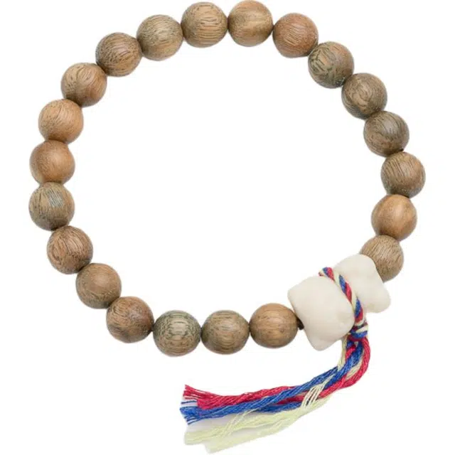 仙源 创意小熊简约文艺复古绕指盘玩佛珠文玩串珠手饰  平安福  节日生日送礼盒物 绿檀 手串 男女同款情侣款