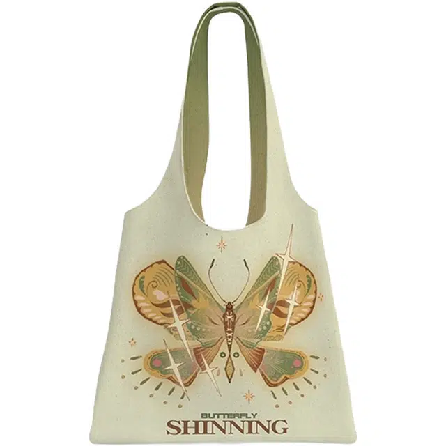 奥松 小众蝴蝶设计日常通勤时尚百搭 科技绒面布 单肩包 常规 女款 黄色