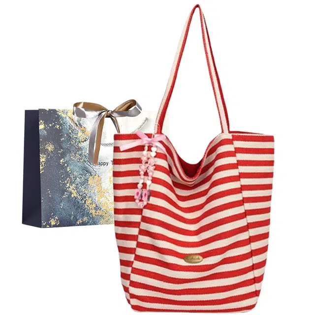 伊曼家 小众双面设计休闲日常通勤时尚百搭 帆布 帆布包单肩包 常规 女款 红色/黑色/蓝色