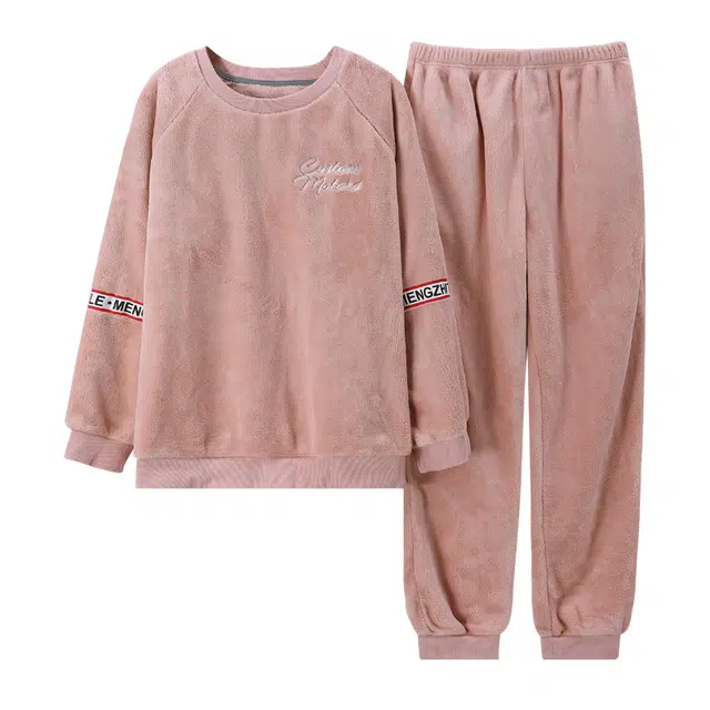 歌倩雅 保暖细密柔顺长袖长裤睡衣套装 女款 图片色