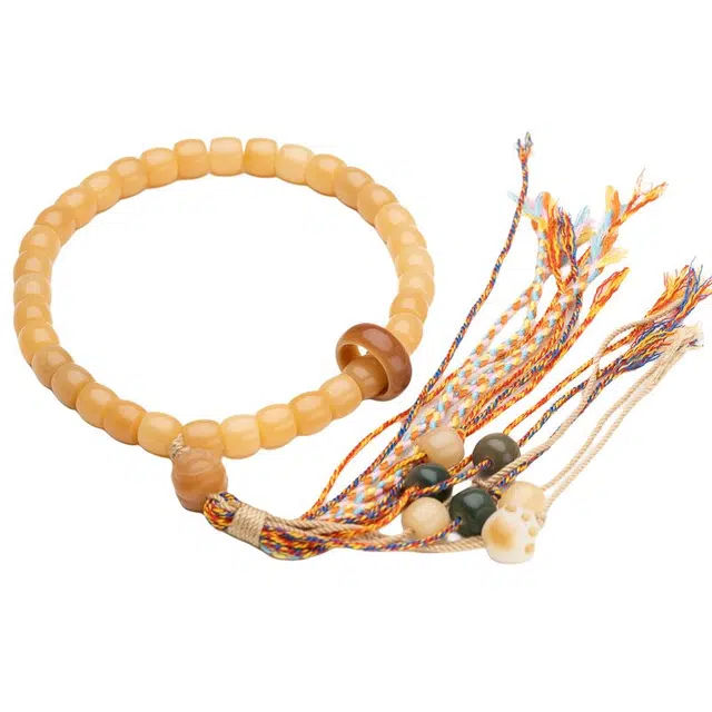 仙源 招财猫爪编绳流苏老型珠多宝珠桶珠新中式念珠 平安福手链节日生日送礼盒物 菩提根 手串  男女同款情侣款