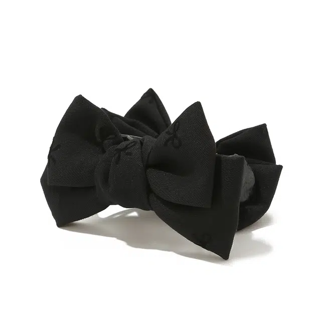 如花梦 格雷系灰色双面蝴蝶结优雅甜美气质丸子头发卡日常 布艺 发夹 女款