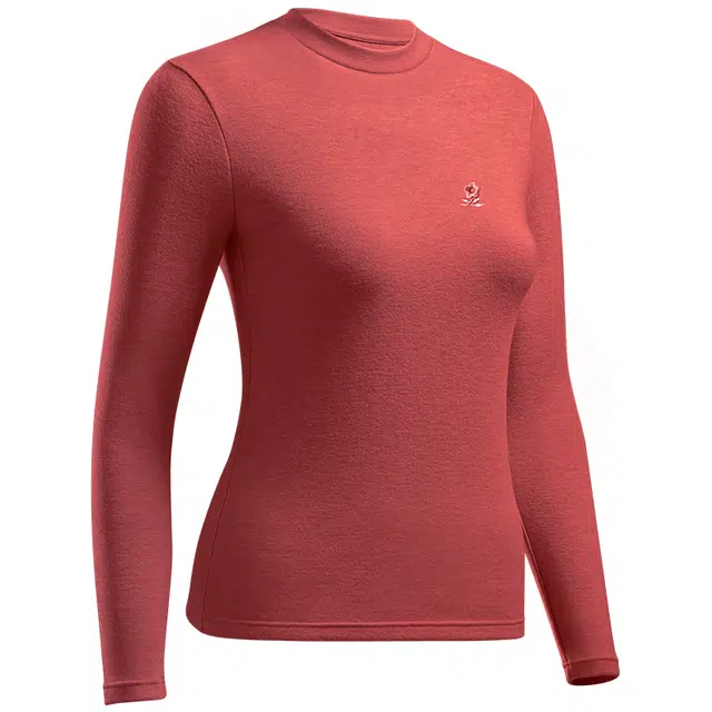 梦特娇 圆领德绒发热纯色无痕保暖上装 女款