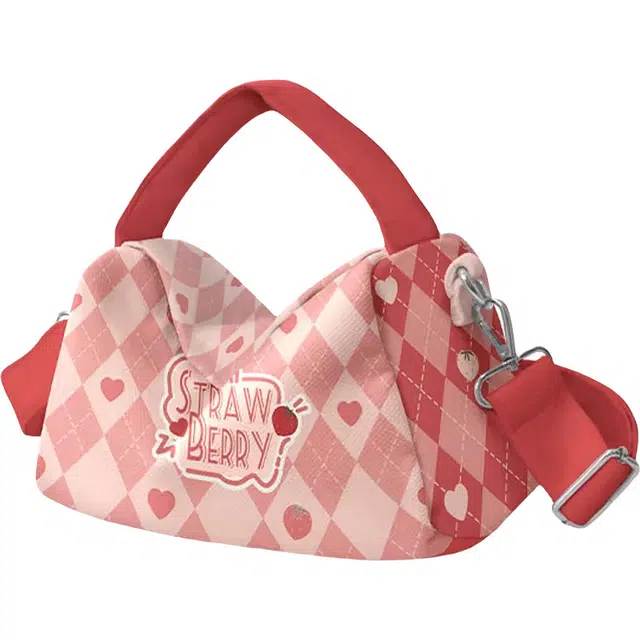 奥松 可爱红树莓布包设计感小众 绒面科技布 单肩斜挎手提包 女款 春莓