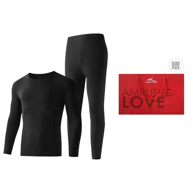 浪莎 全棉保暖套装男士秋衣秋裤两件套无痕打底棉毛衫 内搭男肌底衣