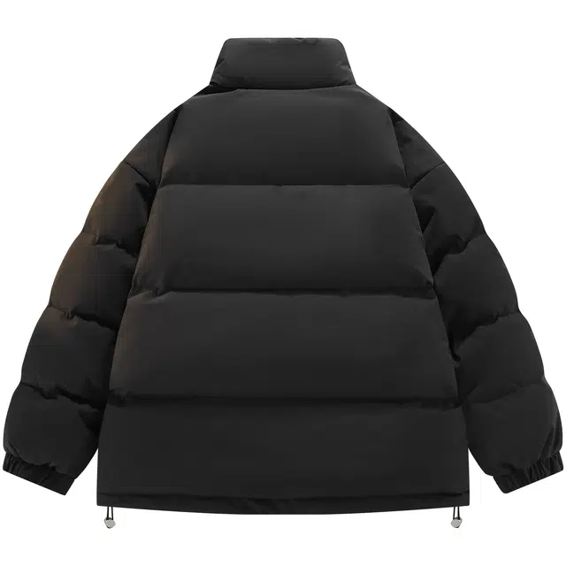 帕丁顿熊 简约小熊贴标纯色宽松休闲防风防寒面包服外套内里保暖加厚羽绒服 男女同款