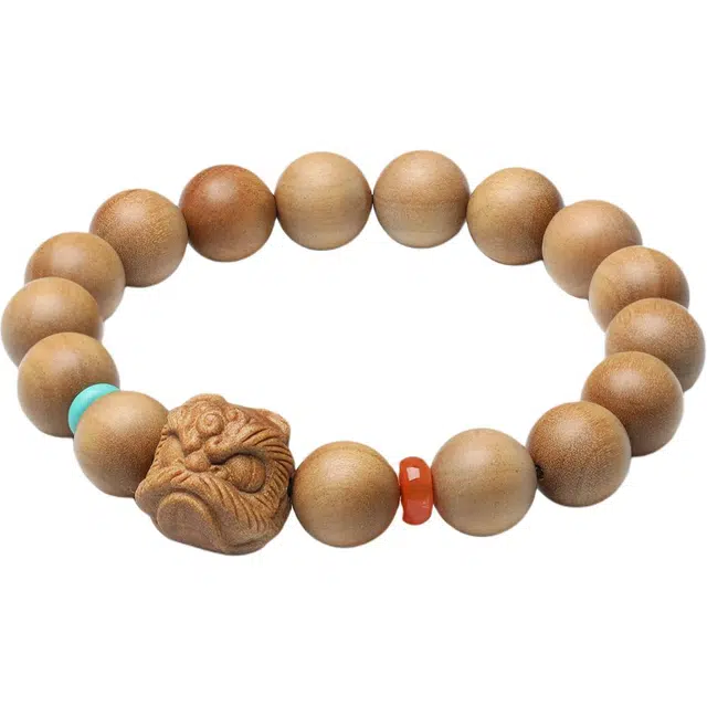 三檀小舍 国风国潮新中式 老料檀香招财转运珠醒狮好运来 小众高级送礼 檀木 手串 男女同款情侣款