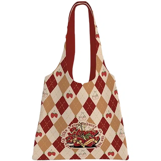 奥松 早秋高质量松弛感上班通勤 绒面科技布 单肩包 男女同款情侣款 焦糖草莓