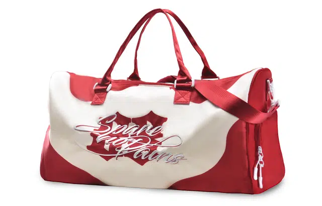 spare no pains Gym Bag Red White
