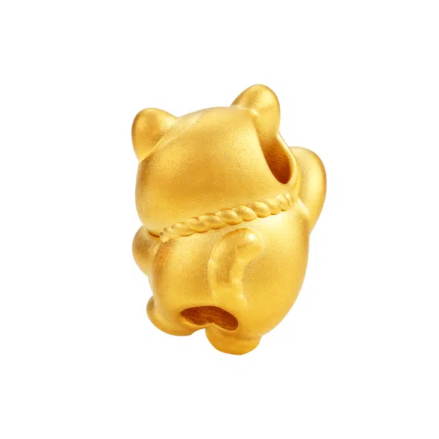潮小金 好运喵系列 可爱猫咪转运招财纳福 足金 一口价 黄金串珠 女款