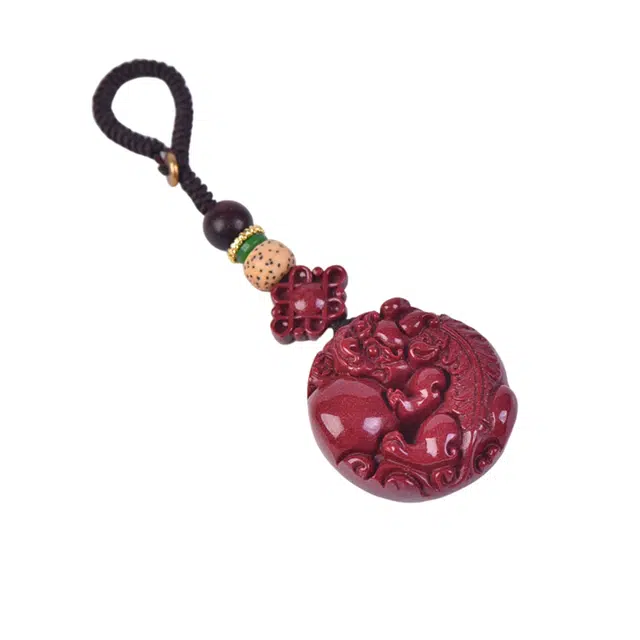 石在行 貔貅抱球 中式复古小众设计招财纳福 转运上岸 高级感显白大气 再造辰砂朱砂 玉石摆件雕件 钥匙扣车挂 男女同款情侣款
