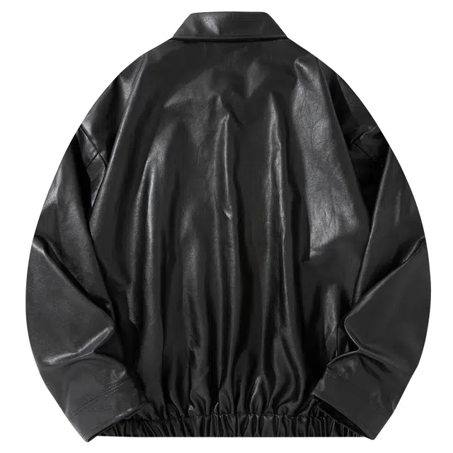 美式复古痞帅风机车服夹克外套皮衣 男女同款