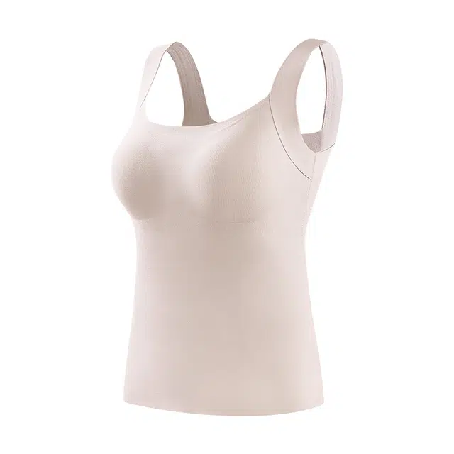 莫代尔 蓄热锁温柔软舒适亲肤透气带胸垫背心 女款