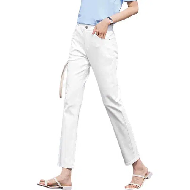 娅丽达 中腰九分直筒牛仔裤 女款