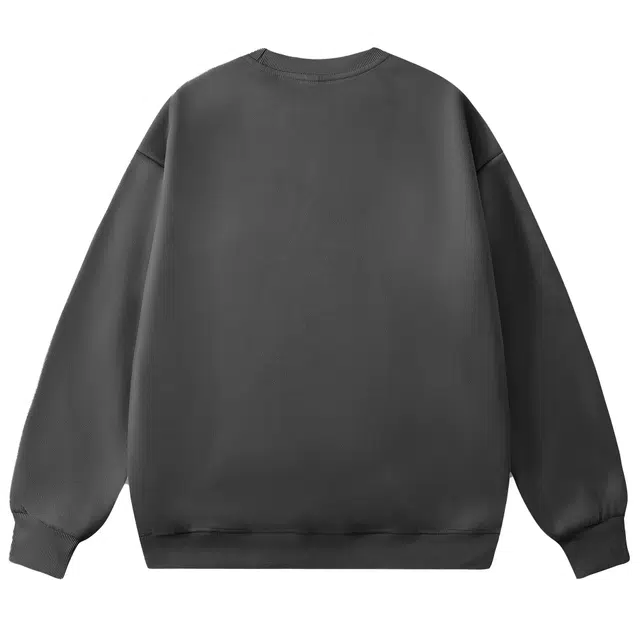 吾皇猫 麂皮绒美式复古学院风简约百搭时尚印花基础款圆领套头休闲宽松无性别穿搭长袖卫衣 男女同款