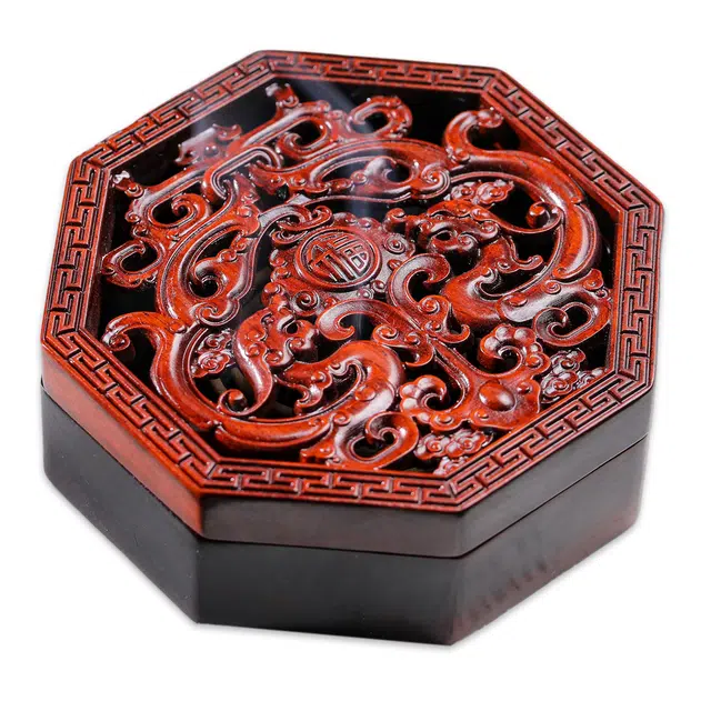 仙友 国风新中式 线香卧香炉线八方来财 香盒家用室内焚香炉熏香文玩 紫檀属 摆件 男女同款情侣款