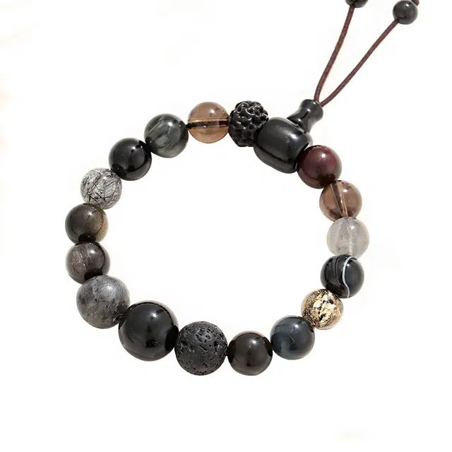 龙弗 五行转运聚财小众设计国风幸运珠 水晶 手串 男女同款情侣款