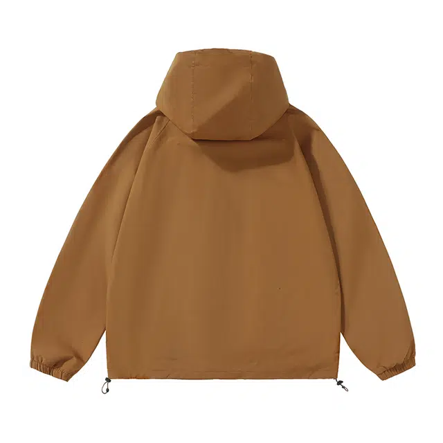 雅鹿  休闲百搭工装户外山系登山服潮流连帽外套  防水防风冲锋衣 男女同款 焦糖