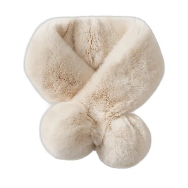 玖慕 兔毛毛领冬季皮草保暖加厚小围巾高档轻奢真毛 围脖 女款