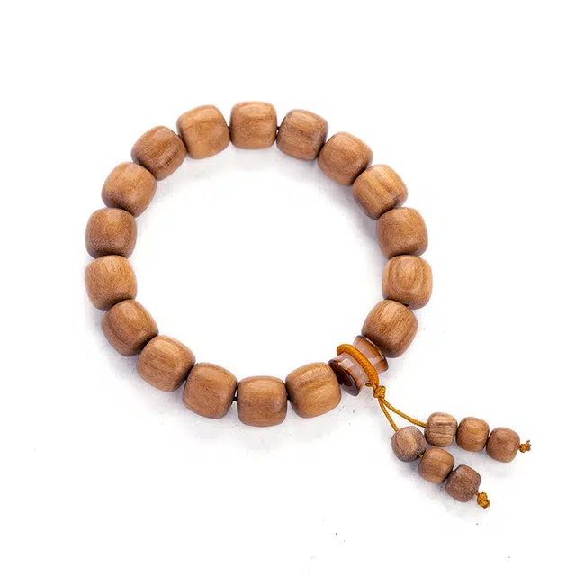 仙源 上岸转运珠桶珠 盘玩佛珠手饰 单圈平安福 节日生日送礼盒物 奶香木 手串 男女同款情侣款