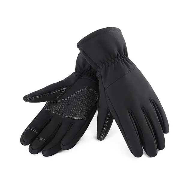南极人 冬季防风防寒骑行加绒厚可触屏户外登山骑车防滑抗寒五指 聚酯纤维 保暖手套 男款