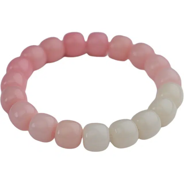 仙源 渐变粉 可爱 轻奢高级新中式文玩  平安福手链 节日生日 礼盒物闺蜜 菩提根 手串  男女同款情侣款