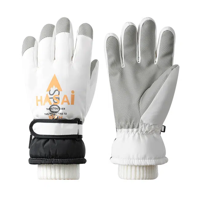 南极人 冬季保暖防风户外骑车玩雪滑雪防泼水防寒五指 加厚聚酯纤维 运动手套 儿童款