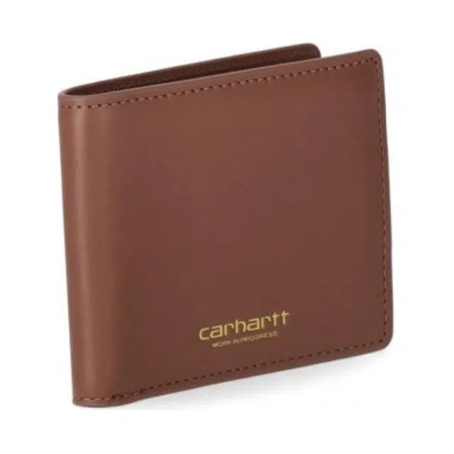 Carhartt WIP Logo Leather Wallet Brown